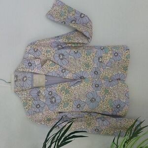 Franza Linen Blend Multicolor Floral Blazer